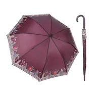 Parasole - Parasol damski długi Perletti Garden, bordowy - miniaturka - grafika 1