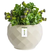 Donice - Doniczka osłonka ceramiczna kolor Ecru 15,5 cm H14,5 cm połysk - miniaturka - grafika 1