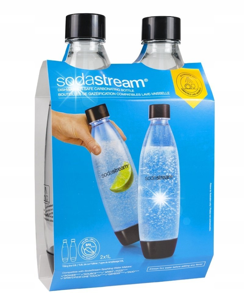 Zestaw butelek SodaStream Fuse czarne do zmywarki