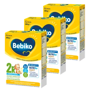 Zestaw Bebiko 2R Nutriflor Expert, mleko następne z kleikiem ryżowym, powyżej 6 miesiąca, 3 x 350 g - Mleko modyfikowane - miniaturka - grafika 1