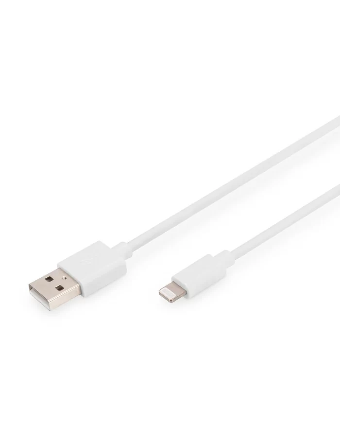 Digitus Kabel do transmisji danych/ładowania USB A/Lightning MFI 2m Biały