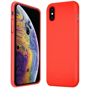 Etui ochronne na telefon komórkowy Apple iPhone XS Max silikonowo-żelowe etui na telefon komórkowy, czerwone - Etui i futerały do telefonów - miniaturka - grafika 1