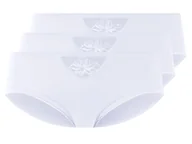 Majtki damskie - esmara® Figi damskie bawełniane, 3 pary (L(44/46), Biały) - miniaturka - grafika 1