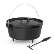 Garnki - Kociołek garnek żeliwny myśliwski na ognisko grill śr. 37cm 10.75L + NÓŻKI - miniaturka - grafika 1