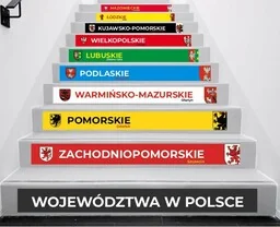 Naklejki na schody: Województwa w Polsce - Pomoce naukowe - miniaturka - grafika 1