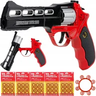 Zabawki militarne - Pistolet Metalowy Hukowy Rewolwer Na Spłonkę + Kapiszony 360 Strzałów - miniaturka - grafika 1