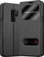 Etui i futerały do telefonów - Etui Cadorabo do Samsung Galaxy S9 PLUS w KOMETEN SCHWARZ etui na telefon komórkowy z magnetycznym zamknięciem, funkcją podstawki i 2 okienkami do podglądu pokrowiec ochronny etui z klapką w stylu książki - miniaturka - grafika 1