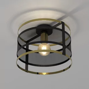 Luminex Rim 3902 lampa wisząca zwis 1x60W E27 czarna/złota - Lampy sufitowe - miniaturka - grafika 3
