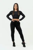 Koszulki sportowe damskie - Koszulka damska Nebbia Intense Women's Long Sleeve Crop Top Perform 839 Black XS - miniaturka - grafika 1