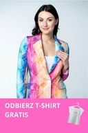 Marynarki i żakiety damskie - Marynarka damska Vibrant Rainbow wielokolorowa z dresówki GRATIS T-SHIRT - miniaturka - grafika 1