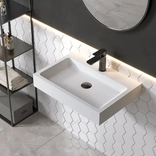 Bernstein Umywalka ścienna / nablatowa PB2142 odlew mineralny biały mat - Umywalki Bernstein Umywalka ścienna / nablatowa PB2142 odlew mineralny biały mat - Umywalki - miniaturka - grafika 1