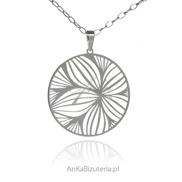 ankabizuteria.pl Srebrna zawieszka ażurowe koło w kwiatach