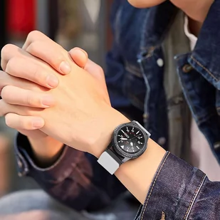 Pasek elastyczny Uniwersalny nylonowy Alogy Nylon opaska do zegarka Smartwatcha 20mm biały - Akcesoria do smartwatchy - miniaturka - grafika 4