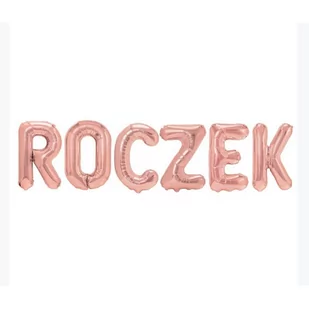 Balon foliowy, roczek mega duży, rosegold - Baby shower i roczek - miniaturka - grafika 1