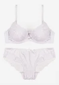 Komplety damskie - Biały Komplet Biustonosz i Majtki Typu Figi Ozdobiony Koronką Ezivane - miniaturka - grafika 1
