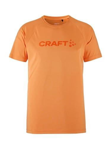 Craft CORE Essence Logo Tee, męska koszulka sportowa XL, Sour| odzież sportowa dla mężczyzn z poliestru pochodzącego z recyklingu | zakrzywione szwy boczne | Quick Dry T-shirt męski | koszulka