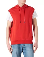 Bluzy męskie - Sisley Bluza męska z kapturem, Czerwony 29 l, S - miniaturka - grafika 1