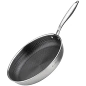 Patelnie - PATELNIA STALOWA 30cm Z POWŁOKĄ PLASTER MIODU E-7550 - miniaturka - grafika 1