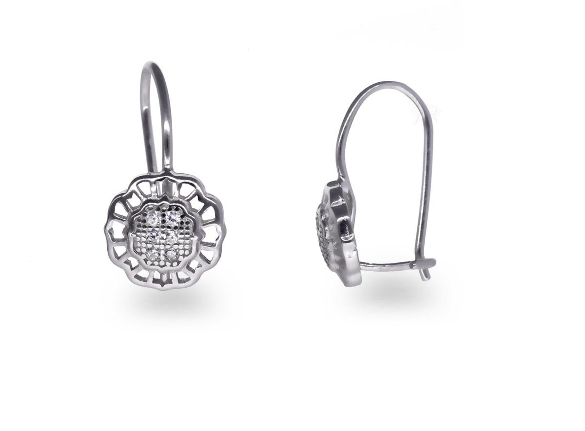 Srebrne kolczyki Ag 925 rodowane ażurowe 1310322KS