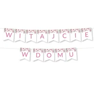 Dekoracje sali - BANER napis Witajcie w Domu - Sarenka w Kwiatach Girlanda - miniaturka - grafika 1