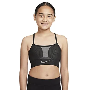 Nike Unisex Df Indy Seamle Top dziecięcy, czarny/czarny, 140 - Koszulki i topy damskie - miniaturka - grafika 1