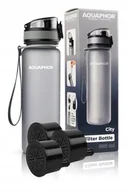 Butelki filtrujące - Bidon Filtr Butelka Aquaphor City Szara + 3 Wkłady - miniaturka - grafika 1