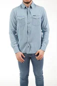 Koszule męskie - Wrangler Ls Denim Shirt Męska Koszula Jeansowa Logo Light Indigo W5M7C3X4E-L - miniaturka - grafika 1