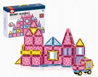 Układanki dla dzieci - KLOCKI MAGNETYCZNE 60el DLA DZIECI KONSTRUKCYJNE 3D UKŁADANKA 156A - miniaturka - grafika 1