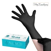 Rękawiczki jednorazowe - All4med jednorazowe rękawice diagnostyczne nitrylowe czarne S - miniaturka - grafika 1