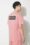 Koszulki męskie - Columbia t-shirt bawełniany North Cascades kolor różowy z nadrukiem 1834041 - miniaturka - grafika 1