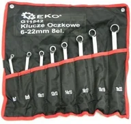 Klucze i nasadki - Geko Klucz oczkowy odsadzony zestaw 8-częściowy 6 MM uzębienie 22 mm ze chrom wanad stal G11542 - miniaturka - grafika 1