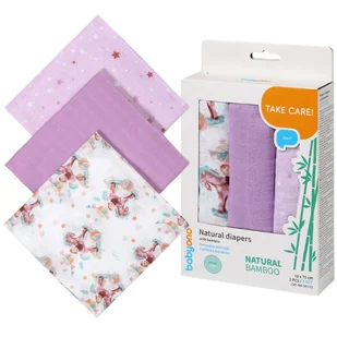 Babyono Pieluszki Bambusowe Naturalne Z Włókien Bambusa 3-Pak 70 x 70 cm - Pieluchy - miniaturka - grafika 1