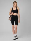 Spodenki damskie - 4F Legginsy kolarki treningowe bezszwowe damskie - czarne XS/S - miniaturka - grafika 1