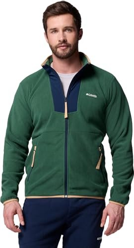 Columbia Męska kurtka polarowa Sequoia Grove z zamkiem błyskawicznym na całej długości, Rain Forest, Collegiate Navy, XXL