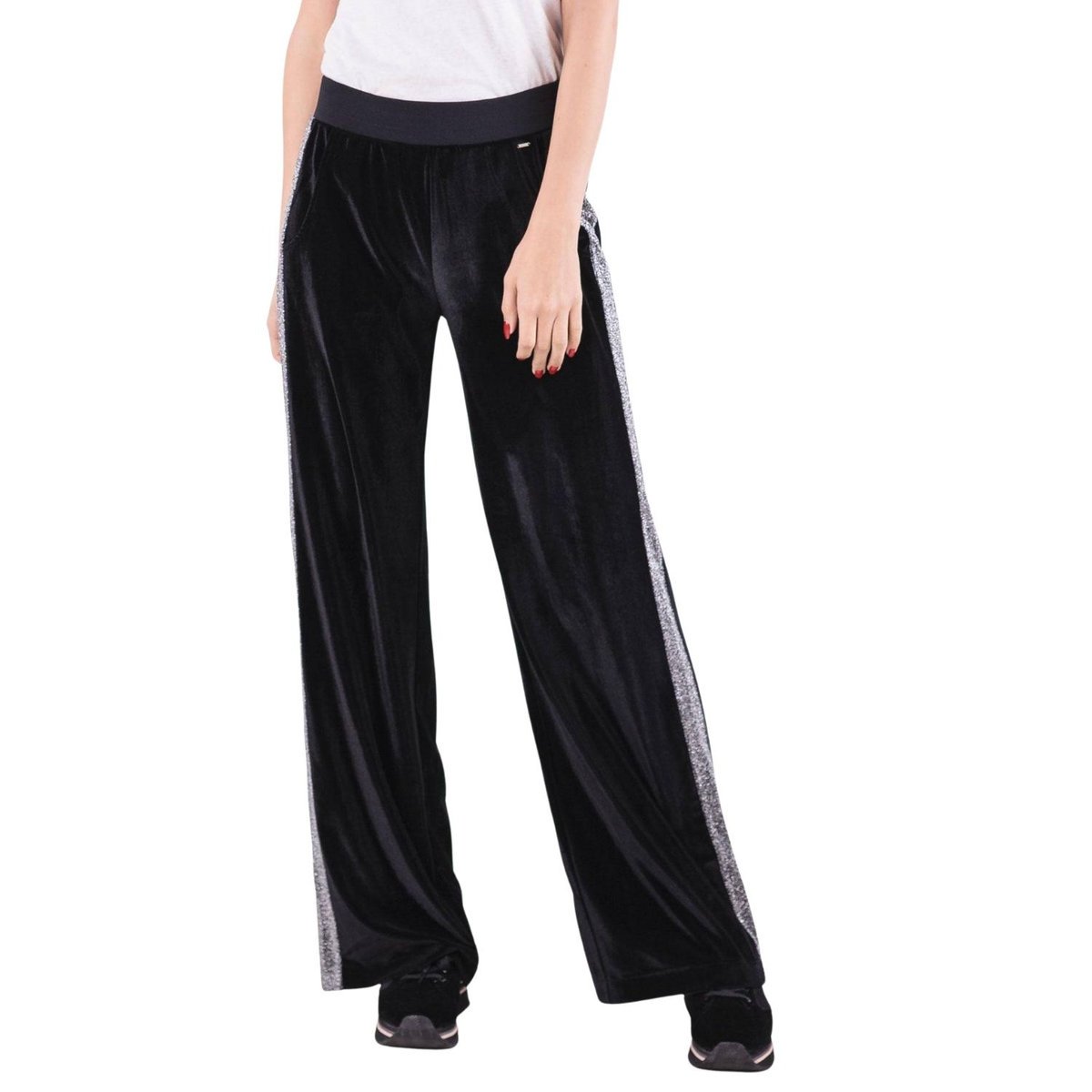 Spodnie damskie Gas Jakil dresowe czarne z lampasami-S