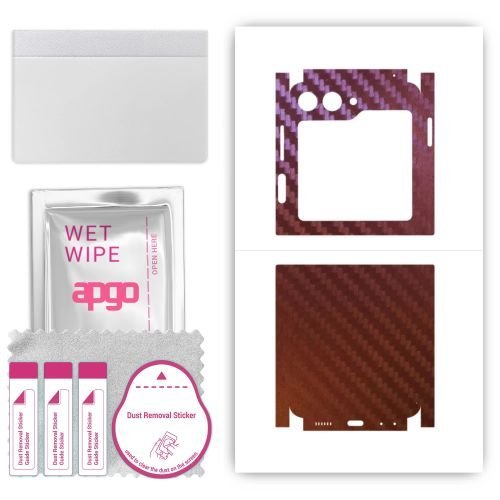 folia naklejka skórka strukturalna na TYŁ+BOKI do Samsung Galaxy Z Flip5 Retro - Carbon Kameleon CAKA5 - apgo SKINS