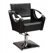 Fotele fryzjerskie - Fotel Fryzjerski Hydrauliczny Alfredo Czarny - miniaturka - grafika 1