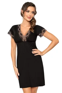 Donna Koszula nocna Hana Black Czarny XL - Piżamy damskie - miniaturka - grafika 1