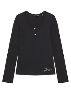 Guess Bluzka J5YP02 KBCO2 Czarny Regular Fit - Bluzki damskie - miniaturka - grafika 1