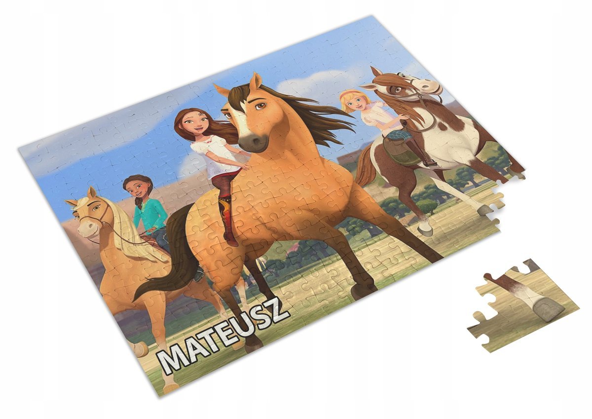 Puzzle Mustang z Dzikiej Doliny A3 252 el z Nadrukiem Twoje IMIĘ Pudełko 3