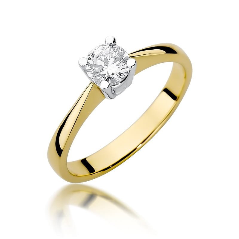 Złoty pierścionek Diament 0,50ct żółte złoto pr. 585