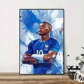 Dekoracje domu - Plakat A3 w ramie Kylian Mbappe dekoracja pokoju Art Piłka nożna sport - miniaturka - grafika 1