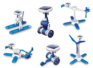 Roboty solarne 6w1 - Solar Kit - wiatrak, helikopter, auto, robot - Figurki dla dzieci - miniaturka - grafika 1