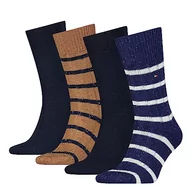 Skarpetki męskie - Tommy Hilfiger Skarpety męskie CLSSC (4 sztuki), Granatowy/Desert Khaki, 43-46 EU - miniaturka - grafika 1