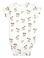 Body dla niemowląt - Dziewczęce body bawełniane krótki rękaw Wisienki kremowy, Nicol,r.92 - miniaturka - grafika 1