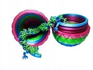 Figurki dla dzieci - Jajo smoka + Kryształowy ruchomy smok Dragon 30 cm - różne kolory druk 3D - miniaturka - grafika 1