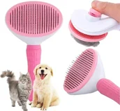 Szczotki i furminatory - Koopman Szczotka do sierści dla psa i kota samoczyszcząca różowa - miniaturka - grafika 1