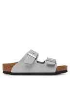 Buty dla dziewczynek - Birkenstock Klapki Arizona Kids 1030477 Srebrny - miniaturka - grafika 1