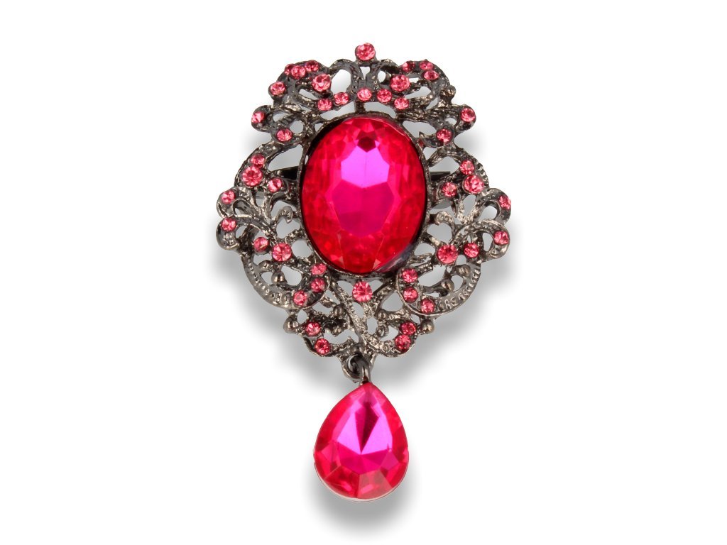 BROSZKA Damska z wiszącym kryształkiem