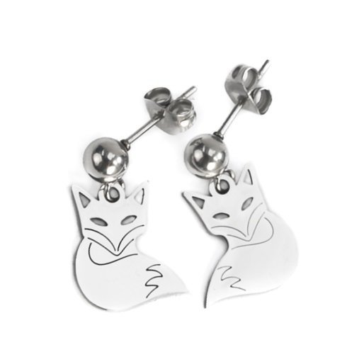 Kolczyki sztyfty lisy, liski, stal chirurgiczna / JG. Projekt